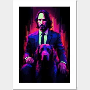 john wick neon poster Posters and Art